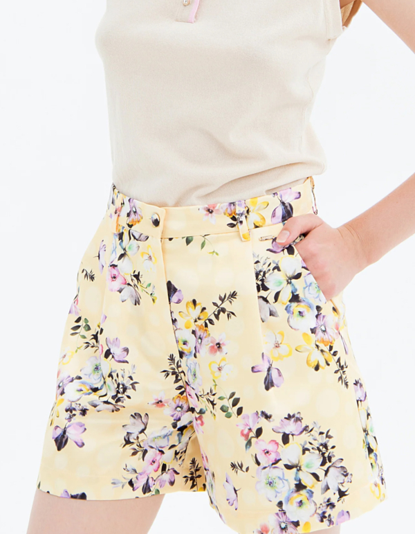 PANTALONCINO GIALLO FIORI Fracomina