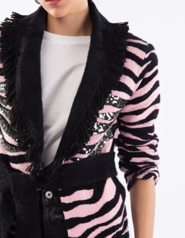 CARDIGAN PAILLETTES FRANGE Le Voliere