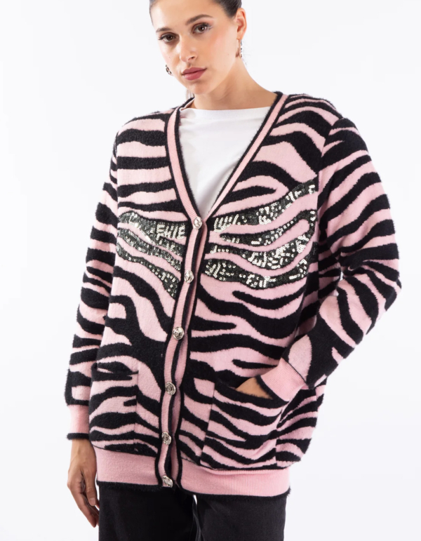 CARDIGAN ZEBRATO Le Voliere