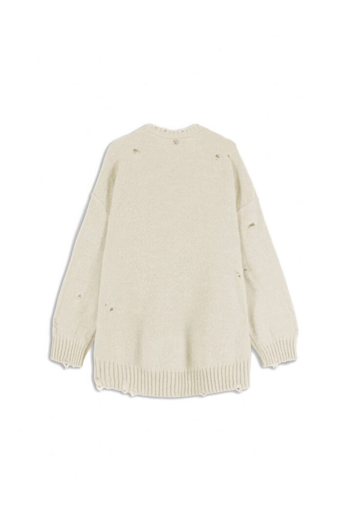 MAGLIA CON ROTTURE BIANCA MAXI PULL MICKEY Aniye By