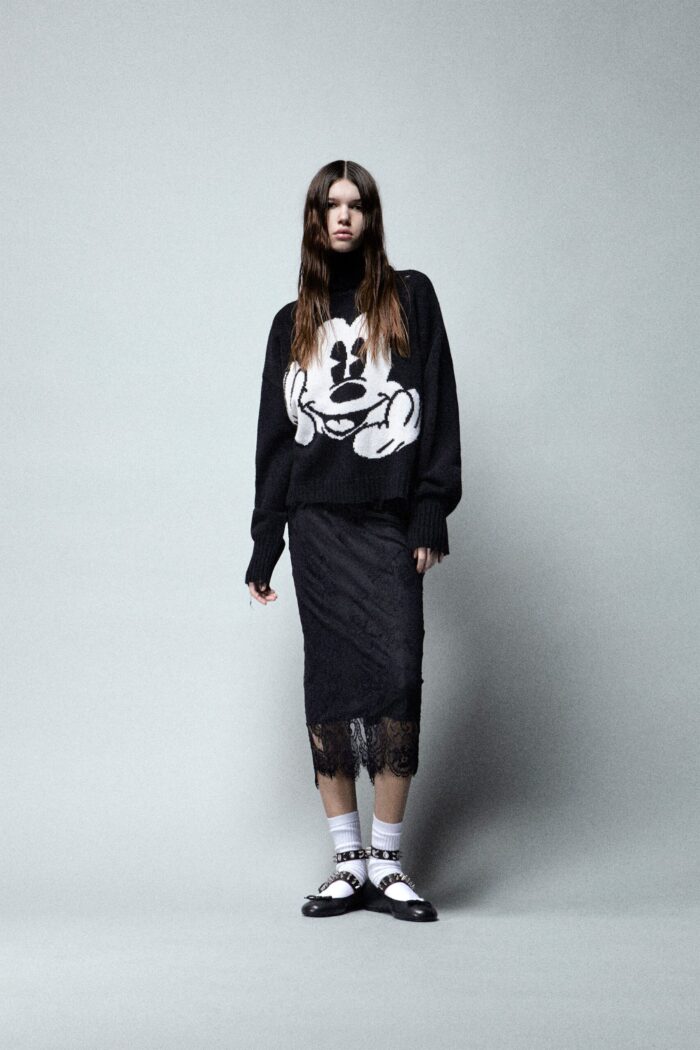 MAGLIA DOLCEVITA NERA TOPOLINO PULL MICKEY Aniye By
