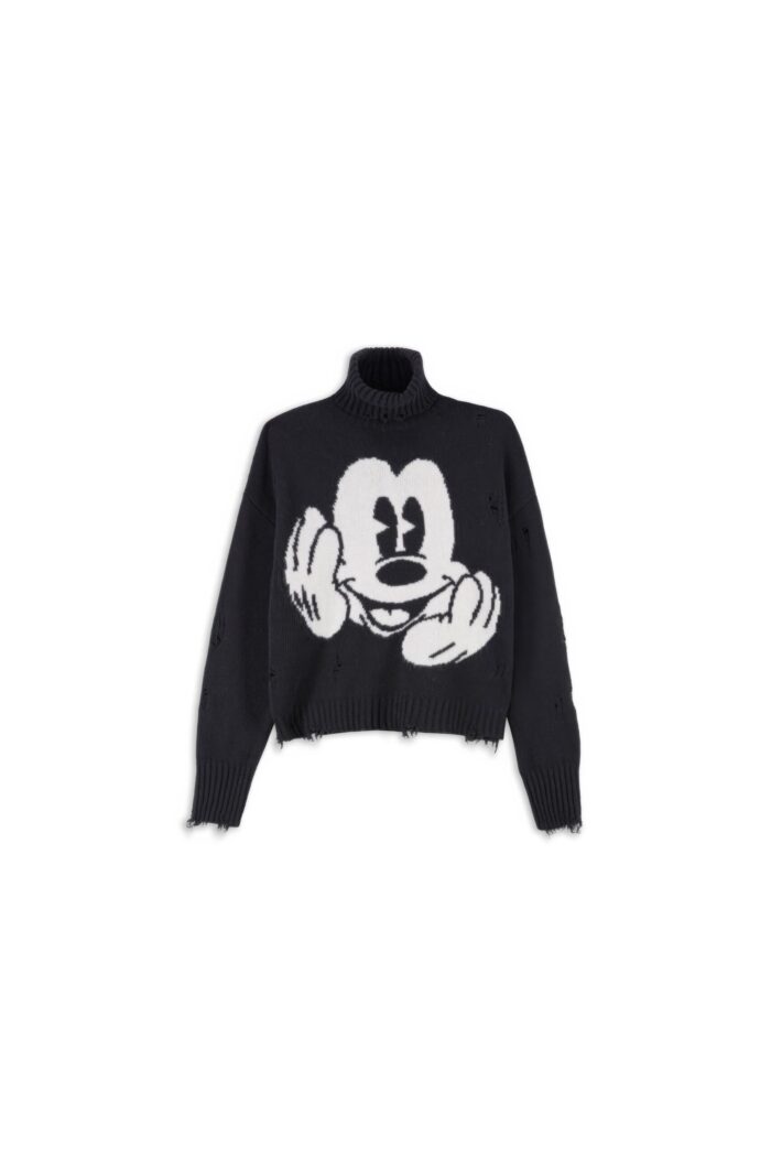 MAGLIA DOLCEVITA NERA TOPOLINO PULL MICKEY Aniye By