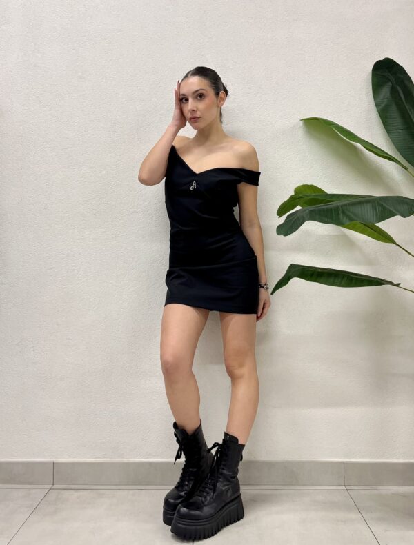 ABITO TUBINO NERO MINI DRESS BRYANNA Aniye By