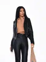 GIACCA CHIODO ECOPELLE NERO Glamorous