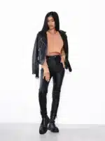 GIACCA CHIODO ECOPELLE NERO Glamorous