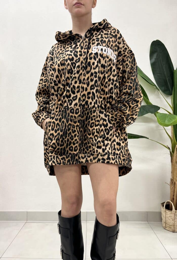 FELPA MACULATA ZIP OVER HOODIE LEO Aniye By