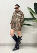FELPA MACULATA ZIP OVER HOODIE LEO Aniye By