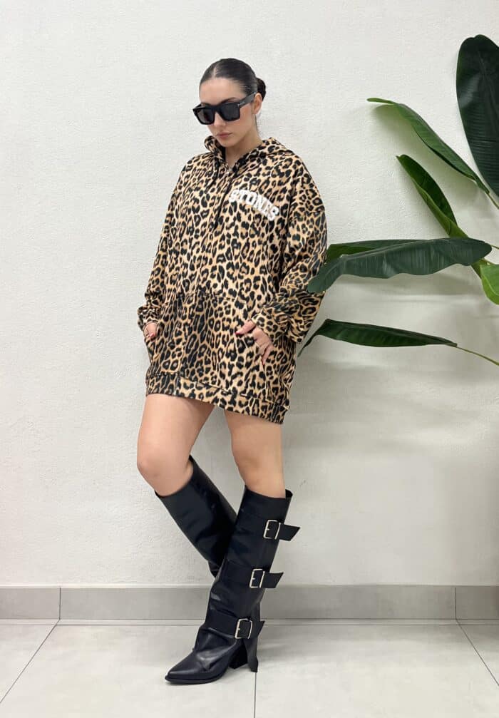 FELPA MACULATA ZIP OVER HOODIE LEO Aniye By