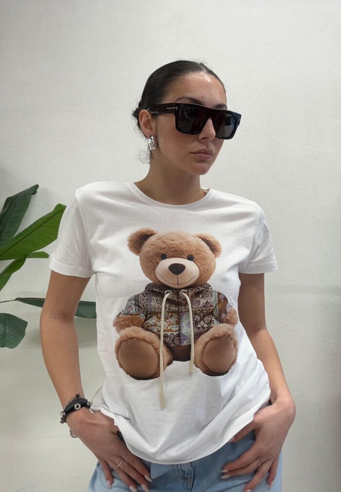 T-SHIRT BIANCA ORSO Kontatto