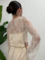 MAGLIA BLUSA IN PIZZO PANNA Kontatto