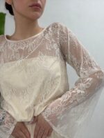 MAGLIA BLUSA IN PIZZO PANNA Kontatto