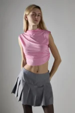 CROP TOP SMANICATO ROSA Glamorous