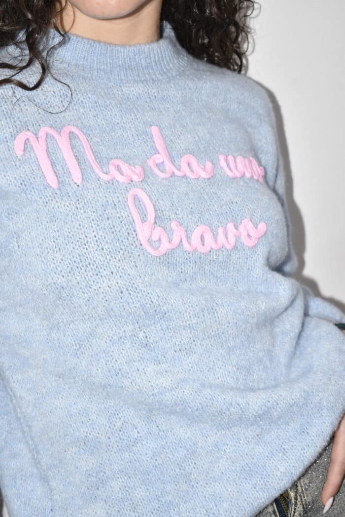 MAGLIA AZZURRA "MA DA UNO BRAVO" La Botteguccia