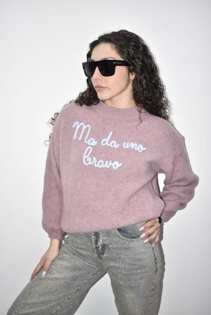 MAGLIA LILLA "MA DA UNO BRAVO" La Botteguccia