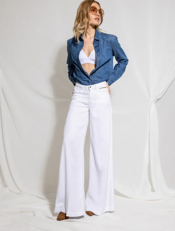 JEANS FLARE DENIM BIANCO LINDA Relish