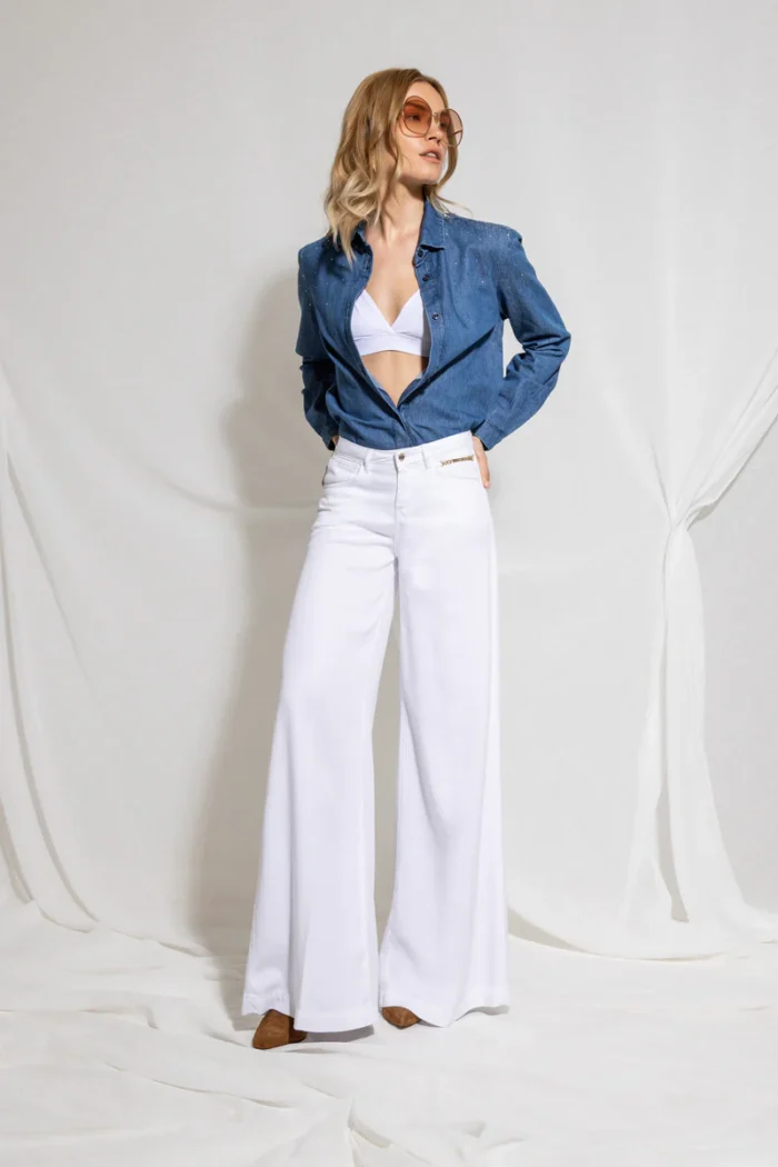 JEANS FLARE DENIM BIANCO LINDA Relish