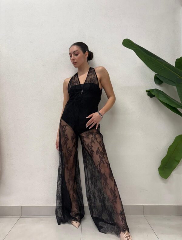 TUTA IN PIZZO NERA RUBY JUMPSUIT Aniye By