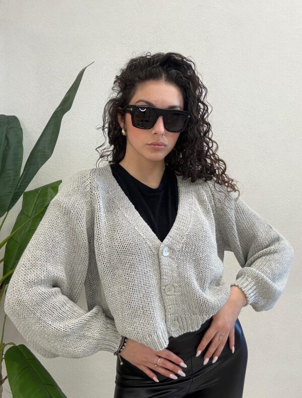 CARDIGAN GRIGIO LUREX Haveone