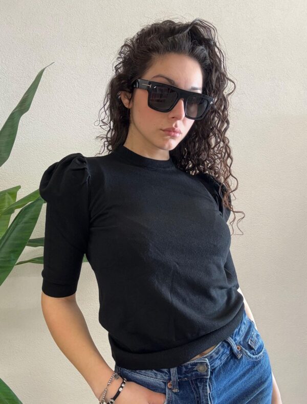MAGLIA PULL MANICA SBUFFO NERA Haveone