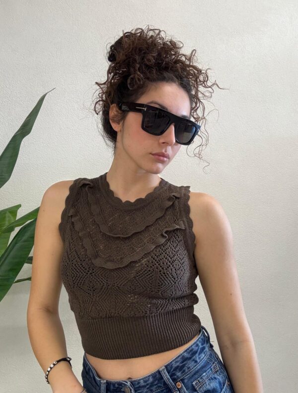 GILET MARRONE TRAFORATO Haveone