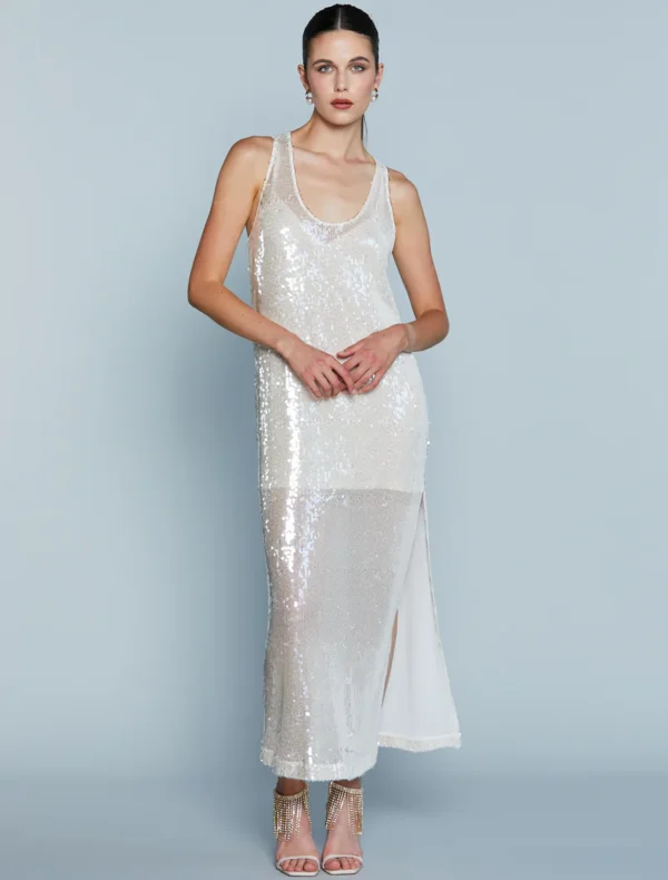 ABITO LUNGO PAILLETTES AVORIO PESSY Relish