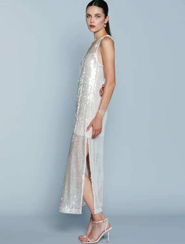 ABITO LUNGO PAILLETTES AVORIO PESSY Relish
