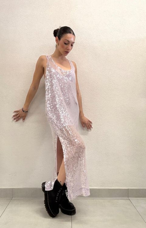 ABITO LUNGO PAILLETTES LILLA PESSY Relish