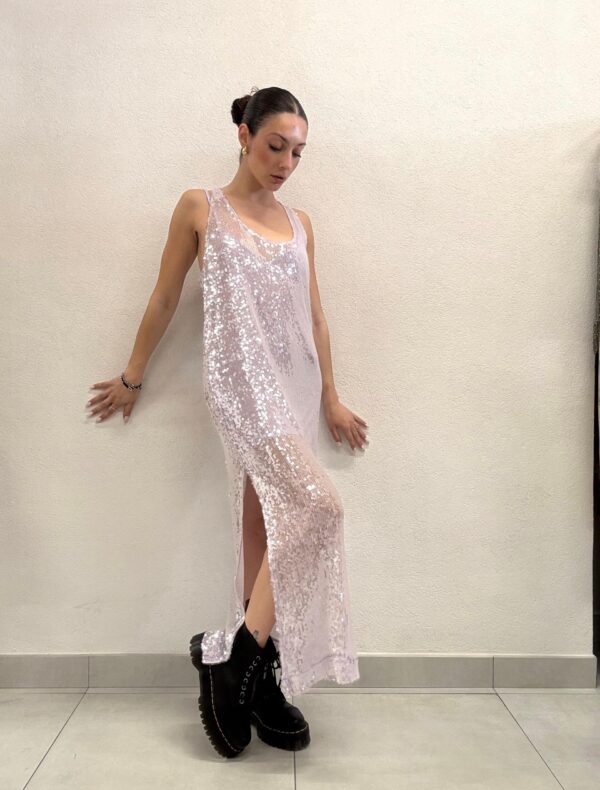 ABITO LUNGO PAILLETTES LILLA PESSY Relish