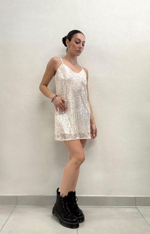ABITO CORTO PAILLETTES AVORIO HORIZONTE Relish