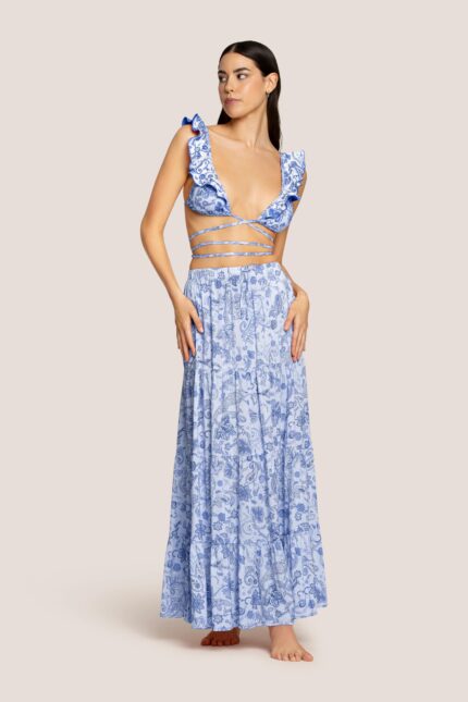 GONNA LUNGA CASHMERE AZZURRA 4giveness