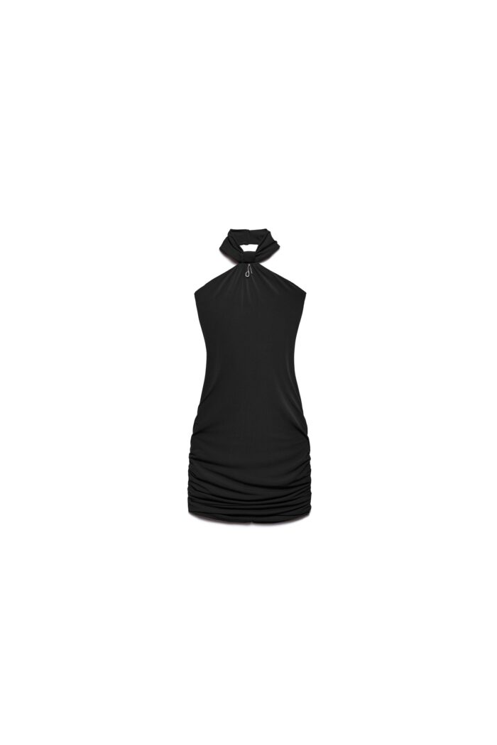 ABITO TUBINO NERO COLLAR DRESS DEMI Aniye By