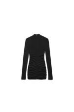 ABITO TUBINO NERO CRIMPED DRESS DEMI Aniye By