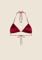 BIKINI TRIANGOLO IN RASO BORDEAUX Effek