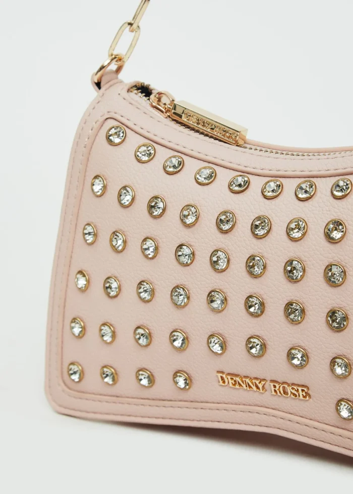 BORSA A SPALLA ROSA STRASS Denny Rose