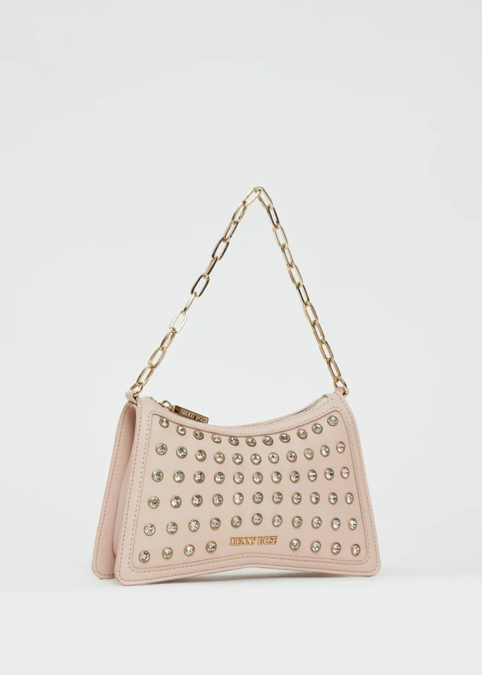 BORSA A SPALLA ROSA STRASS Denny Rose