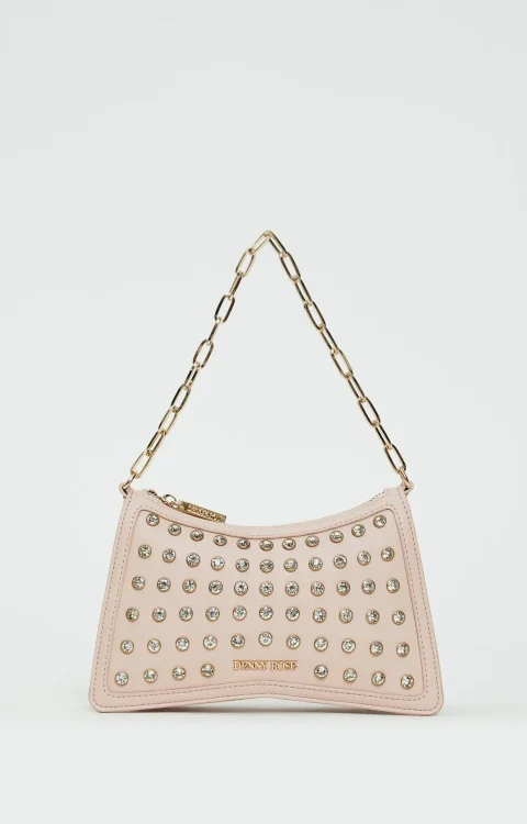 BORSA A SPALLA ROSA STRASS Denny Rose