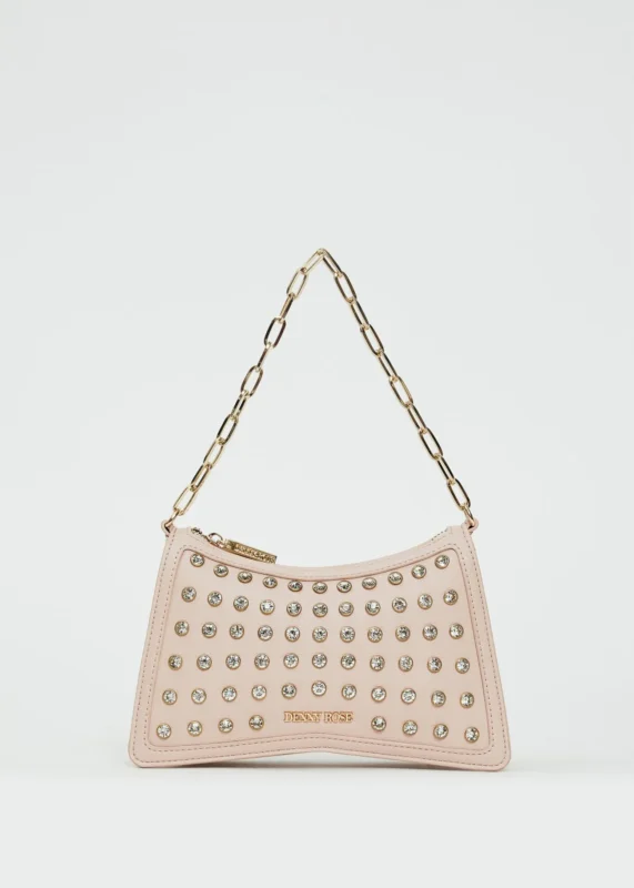 BORSA A SPALLA ROSA STRASS Denny Rose