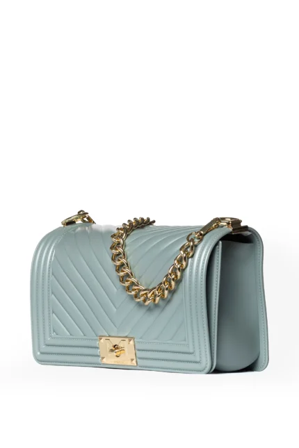 BORSA FLAT AZZURRO POLVERE Marc Ellis