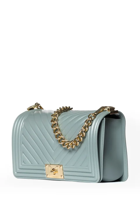 BORSA FLAT AZZURRO POLVERE Marc Ellis
