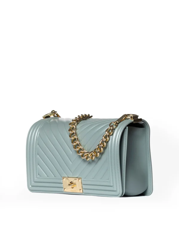 BORSA FLAT AZZURRO POLVERE Marc Ellis