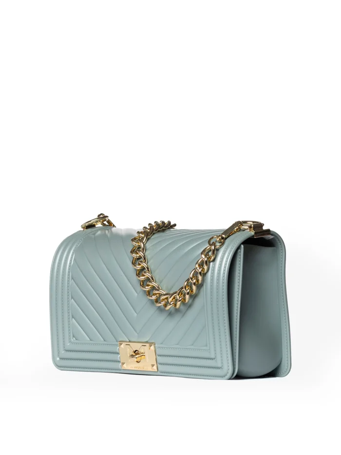 BORSA FLAT AZZURRO POLVERE Marc Ellis
