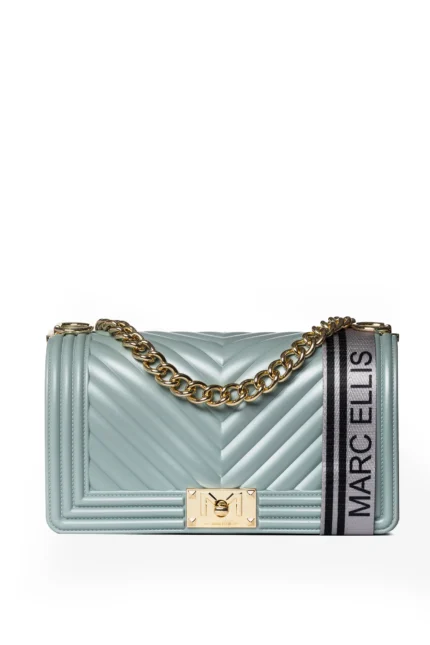 BORSA FLAT AZZURRO POLVERE Marc Ellis