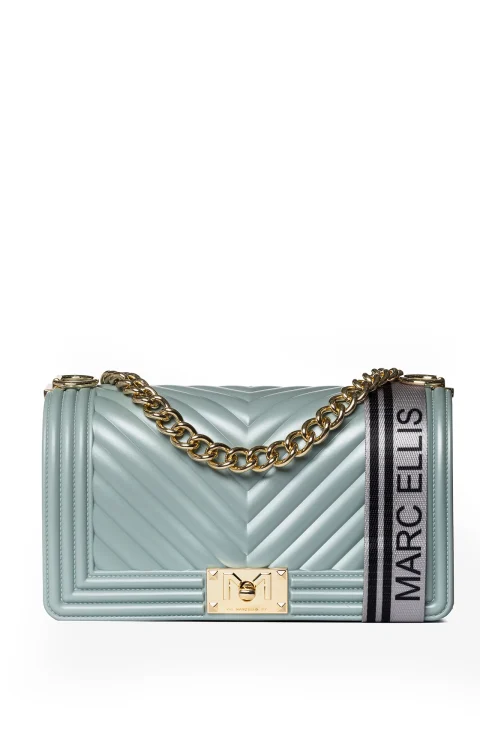 BORSA FLAT AZZURRO POLVERE Marc Ellis