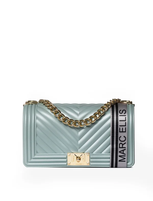 BORSA FLAT AZZURRO POLVERE Marc Ellis