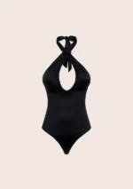 INTERO MONOKINI IN RASO NERO Effek
