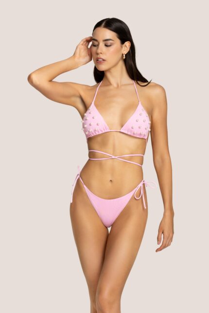 BIKINI TRIANGOLO PERLE ROSA 4giveness