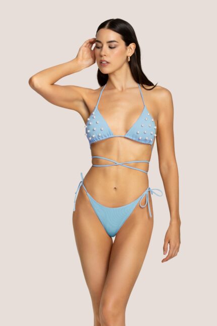 BIKINI TRIANGOLO PERLE AZZURRO 4giveness