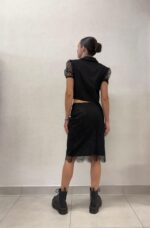 BOLERINO GILET NERO E PIZZO Denny Rose