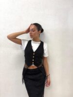 GILET NERO E PIZZO Denny Rose