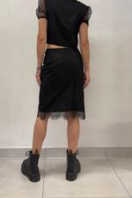 GONNA LONGUETTE NERA E PIZZO Denny Rose
